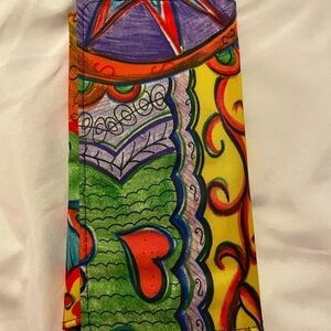 Vintage Bright Patterned Poly Wallet with Inner Change Pocket Clasp